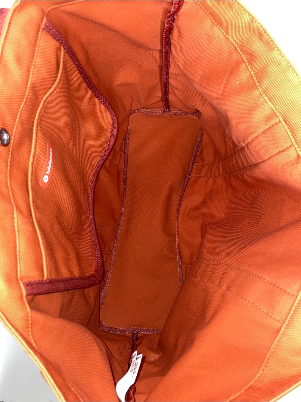 lululemon Orange Tote with Contrasting Red Trim - Picture 3 of 6